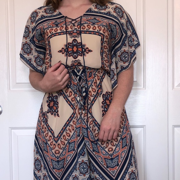 Boho Print Flowy Dress - Picture 1 of 2